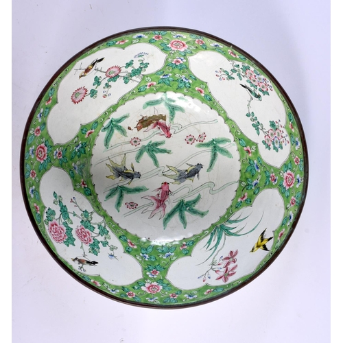 2287 - A LARGE EARLY 20TH CENTURY CHINESE CANTON ENAMEL CIRCULAR BOWL Late Qing/Republic. 24 cm x 12 cm.