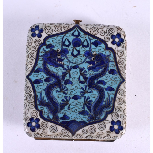 2297 - A 19TH CENTURY CHINESE CLOISONNE ENAMEL CIGARETTE CASE Qing. 9 cm x 8 cm.