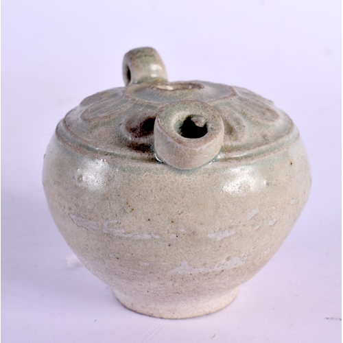 2298 - A CHINESE SUNG DYNASTY STONEWARE WATER DROPPER. 5.5 cm x 4.5 cm.