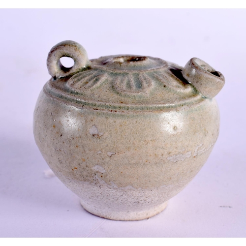 2298 - A CHINESE SUNG DYNASTY STONEWARE WATER DROPPER. 5.5 cm x 4.5 cm.