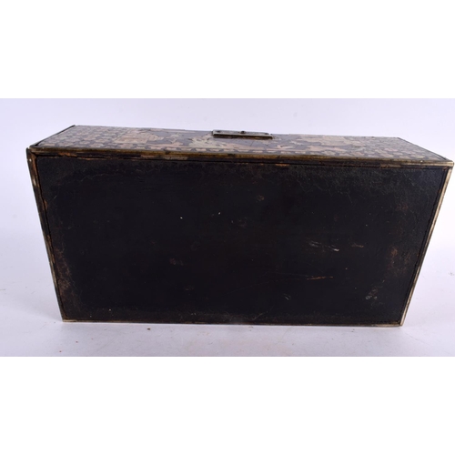 2300 - AN UNUSUAL CHINESE REPUBLICAN PERIOD BLACK TEA MONEY BLOCK. 24 cm x 18 cm.