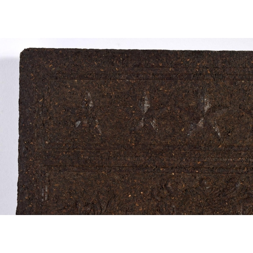 2300 - AN UNUSUAL CHINESE REPUBLICAN PERIOD BLACK TEA MONEY BLOCK. 24 cm x 18 cm.