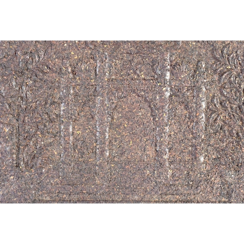 2300 - AN UNUSUAL CHINESE REPUBLICAN PERIOD BLACK TEA MONEY BLOCK. 24 cm x 18 cm.