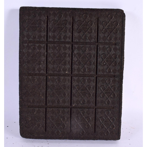 2300 - AN UNUSUAL CHINESE REPUBLICAN PERIOD BLACK TEA MONEY BLOCK. 24 cm x 18 cm.