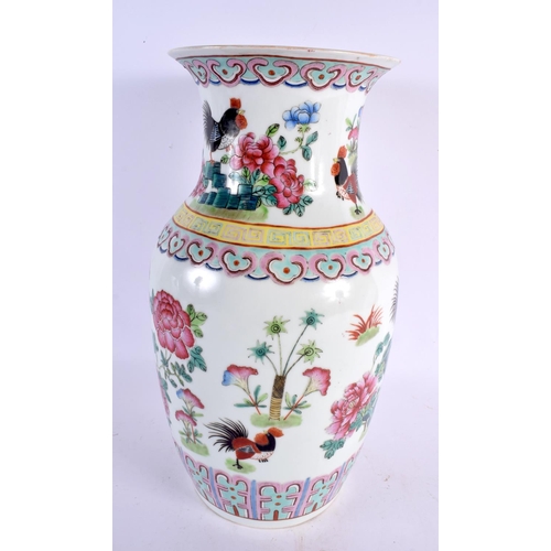 2307 - A LARGE LATE 19TH CENTURY CHINESE FAMILLE ROSE PORCELAIN VASE Guangxu. 36 cm x 15 cm.