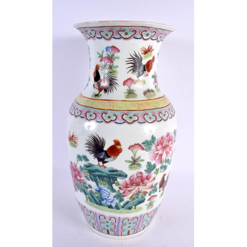 2307 - A LARGE LATE 19TH CENTURY CHINESE FAMILLE ROSE PORCELAIN VASE Guangxu. 36 cm x 15 cm.