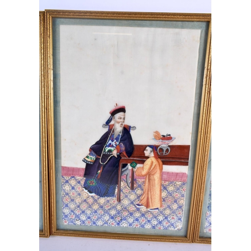 2323 - Chinese School (C1840) Set of four, Pith watercolours, 37 cm x 22 cm. (4)