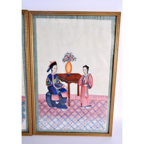 2323 - Chinese School (C1840) Set of four, Pith watercolours, 37 cm x 22 cm. (4)