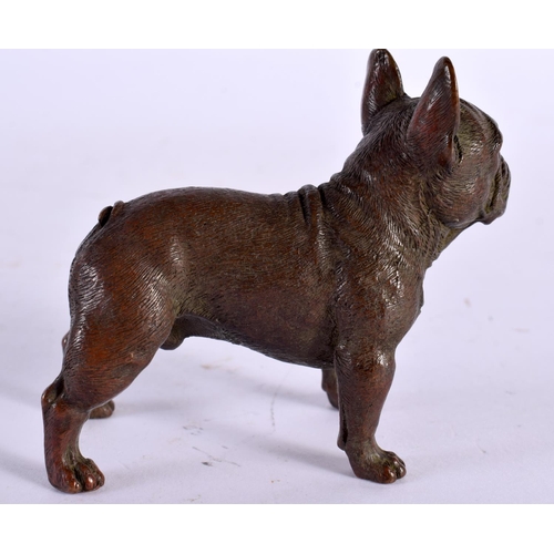 2356 - A JAPANESE BRONZE BULLDOG. 8.25 cm x 6.5 cm.