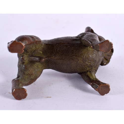 2356 - A JAPANESE BRONZE BULLDOG. 8.25 cm x 6.5 cm.