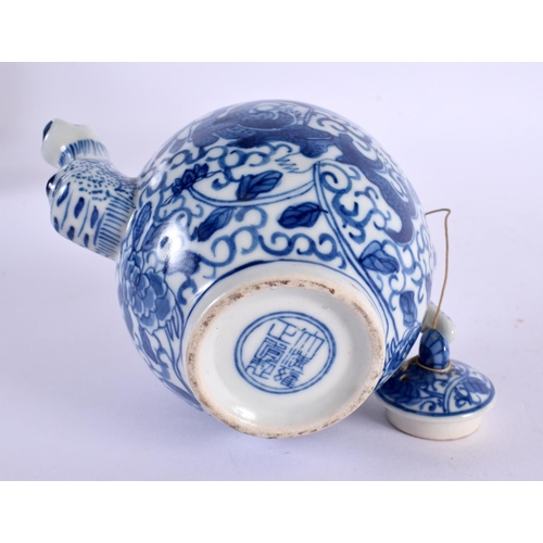 2364 - A SMALL PAIR OF CHINESE BLUE AND WHITE GINGER JARS 20th Century, together with a teapot & mouse box.... 