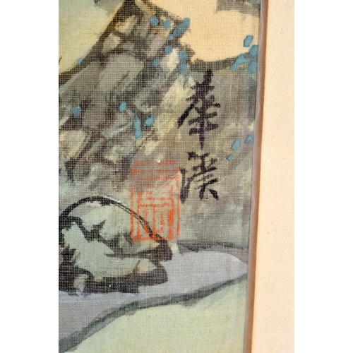 2373 - Chinese School (Early 20th Century) 5 x Watercolours & Oils, assorted scenes. Largest 68 cm x 25 cm.... 