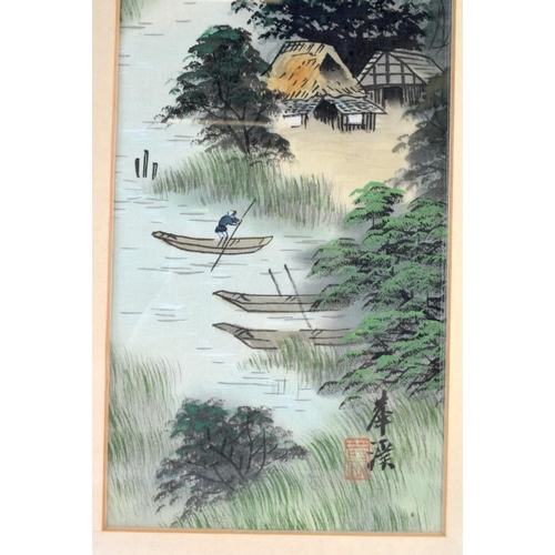 2373 - Chinese School (Early 20th Century) 5 x Watercolours & Oils, assorted scenes. Largest 68 cm x 25 cm.... 