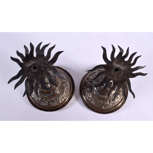 2433 - A PAIR OF 19TH CENTURY CHINESE EXPORT SILVER DRAGON FISH STANDS by Wang Hing. 620 grams. 15 cm x 7 c... 