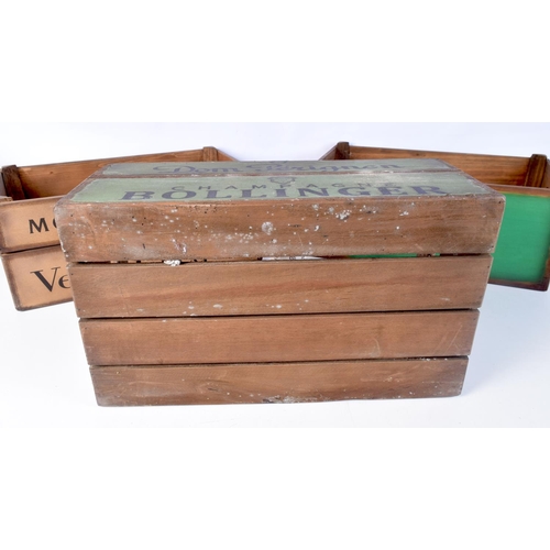 3761 - A wooden Champagne crates 19 x 44 x 25 cm (3).