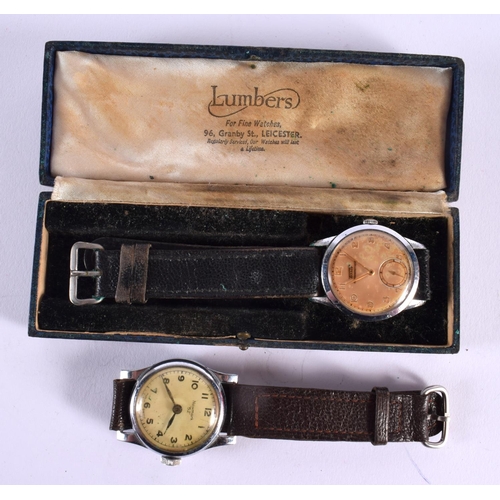 A CASED VINTAGE TISSOT WATCH TOGETHER WITH A NEWMARK 52 WATCH