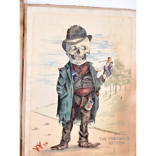 11 - European School (C1898) Pair of Watercolours, Hobo Skeletons, these are possibly the original sketch... 