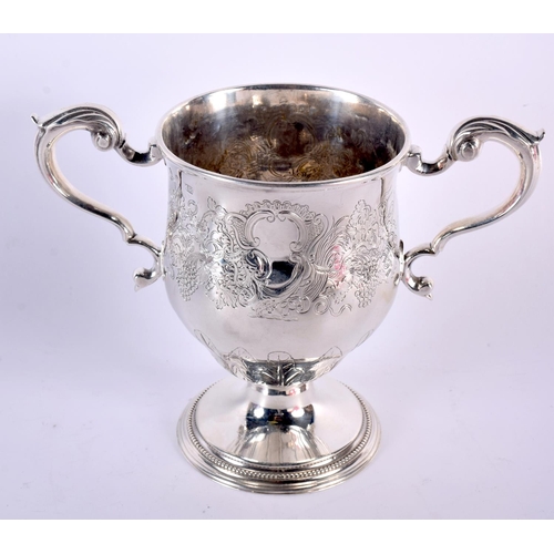 111 - A GEORGE II IRISH SILVER CUP C1750 by Michael Hewitson. Dublin. 459 grams. 15 cm x 20 cm.