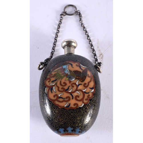 19 - A RARE 19TH CENTURY JAPANESE MEIJI PERIOD CLOISONNE ENAMEL SCENT BOTTLE AND STOPPER in the manner of... 