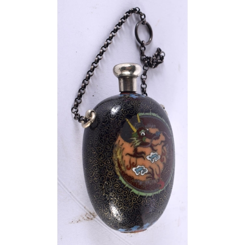 19 - A RARE 19TH CENTURY JAPANESE MEIJI PERIOD CLOISONNE ENAMEL SCENT BOTTLE AND STOPPER in the manner of... 