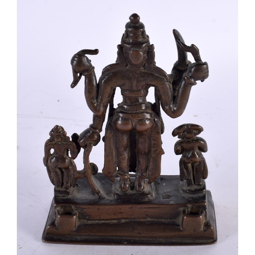 20 - A 17th/18th Century Bronze of Shiva in Uirbhadra (Warrior Form) flanked by Daksa and Sati. South Ind... 