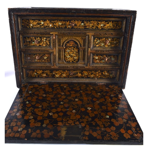 22 - A Rare late 16th century Japanese Namban cabinet on an 18th century or earlier Chippendale style lac... 