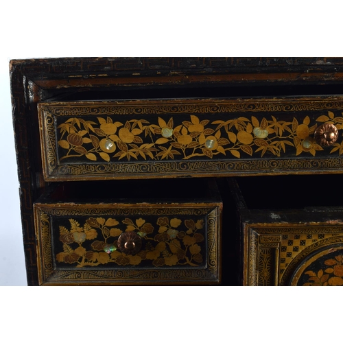 22 - A Rare late 16th century Japanese Namban cabinet on an 18th century or earlier Chippendale style lac... 