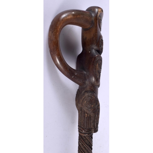 24 - A Very rare 19th century tribal New Zealand M?ori tokotoko (orators walking stick) the finely carved... 