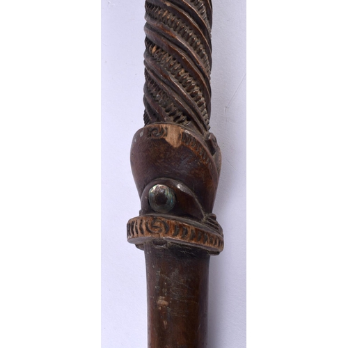 24 - A Very rare 19th century tribal New Zealand M?ori tokotoko (orators walking stick) the finely carved... 