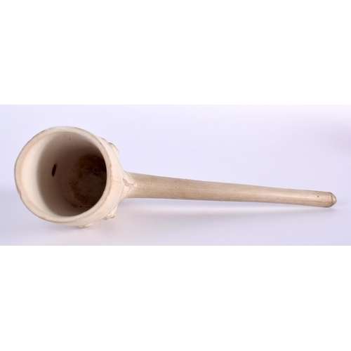 27 - AN UNUSUAL ANTIQUE CONTINENTAL MEERSCHAUM PIPE of Sporting interest, depicting rugby and footballing... 