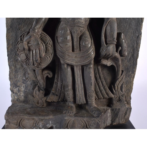 36 - A Grey Schist Stele of Standing Padmapani (Lotus in Hand), Uttar Pradesh, Northern India or Nepal. 1... 