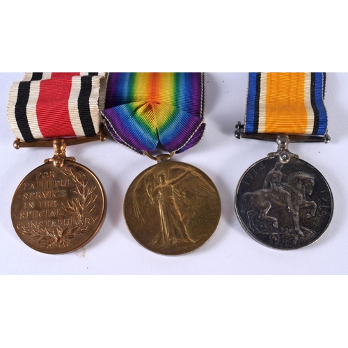 445 - A WWI MEDAL GROUP together with defence medals etc, presented to 2425 Pte  G Storey Camb R. (qty)