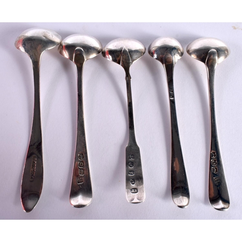 87 - FIVE ANTIQUE SILVER SPOONS. London 1811 & Birmingham 1811. 43 grams. (5)