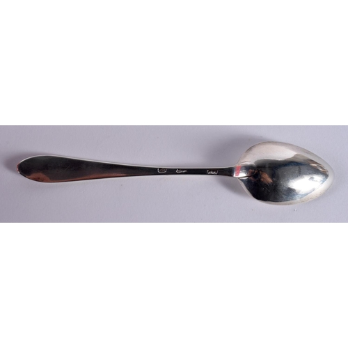 88 - A GEORGE III IRISH SILVER SPOON by John Power. 26.1 grams. 17 cm x 3.5 cm.