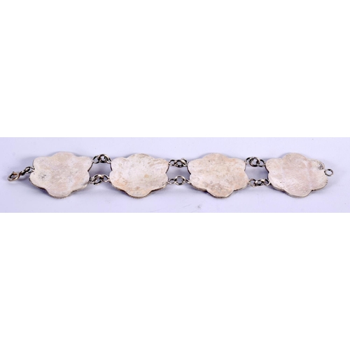 98 - AN ANTIQUE CHINESE EXPORT SILVER BRACELET. 27.9 grams.  19 cm x 4 cm.