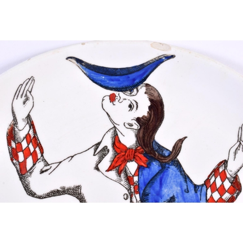 125 - AN ITALIAN FORNASETTI PORCELAIN PLATE Stenterello. 24 cm diameter.