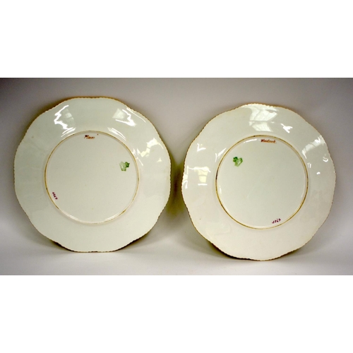 178 - 20th century Aynsley pair of plates and an oval dish painted with named birds, Plover, Partridge, an... 