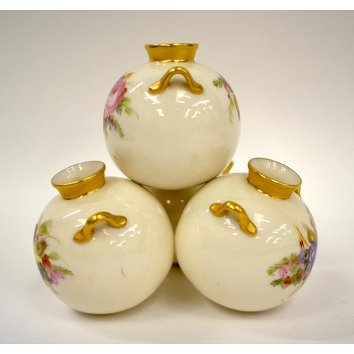 188 - Late 19th century Royal Worcester vase consisting of four connected vases painted with flowers.  13.... 