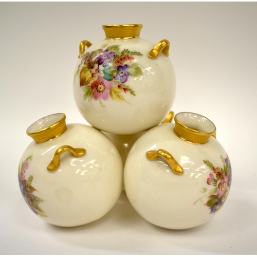 188 - Late 19th century Royal Worcester vase consisting of four connected vases painted with flowers.  13.... 