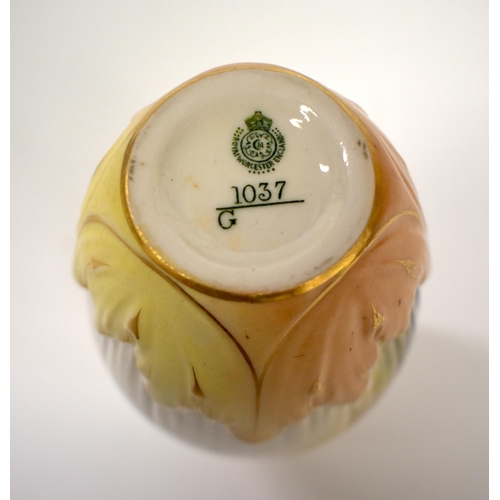 210 - Royal Worcester vase painted with a bullfinch by C.V. White, signed, shape 1037G, date mark 1909. Wh... 