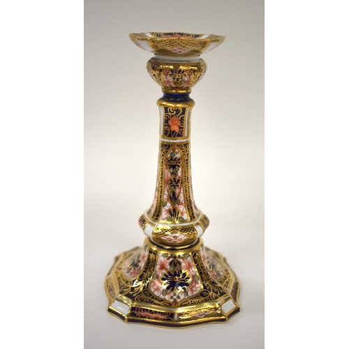 215 - Royal Crown Derby candlestick pattern 1128 date mark for 1917.  16.5cm high