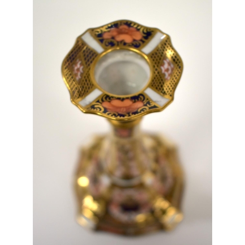 215 - Royal Crown Derby candlestick pattern 1128 date mark for 1917.  16.5cm high