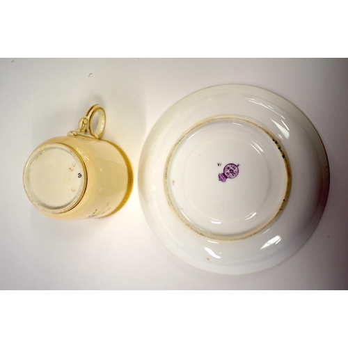 227 - Royal Worcester coffee cup saucer painted with clematis by David Bates, who later painted at the Roy... 