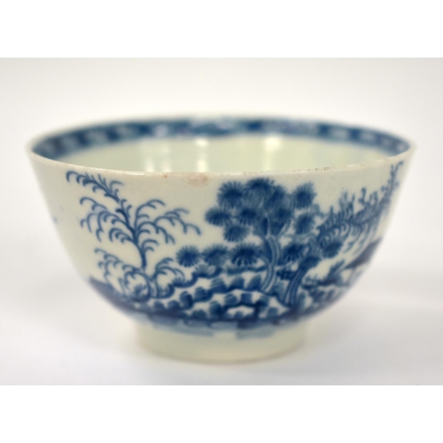 288 - Worcester teabowl and saucer painted in underglaze blue with the Rock Strata Island pattern c. 1770-... 