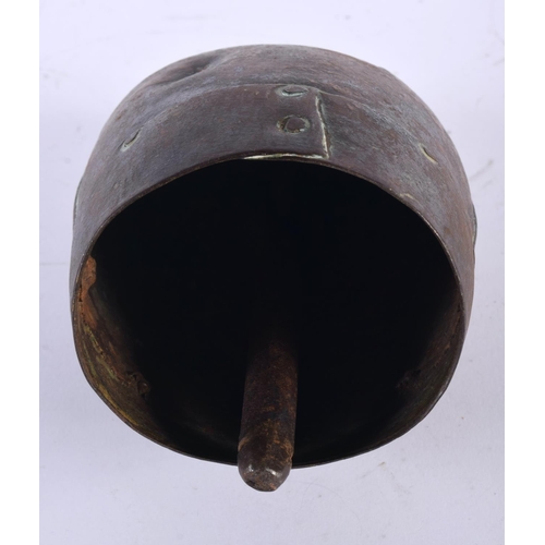 306 - AN ANTIQUE TIBETAN BRONZE BELL. 18cm x 8 cm.