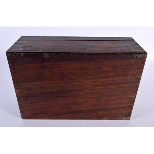 310 - AN ANGLO INDIAN ROSEWOOD BRASS INLAID JEWELLERY BOX decorated with foliage and vines. 30cm x 20cm.