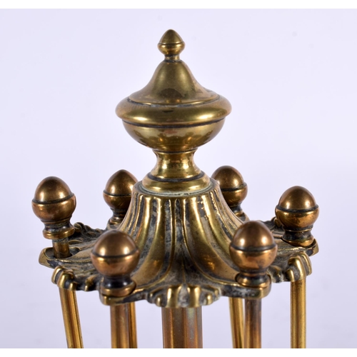 326 - A 19TH CENTURY ENGLISH BRONZE COUNTRY HOUSE BOBBIN HOLDER modelled with an acanthus top. 18cm high.