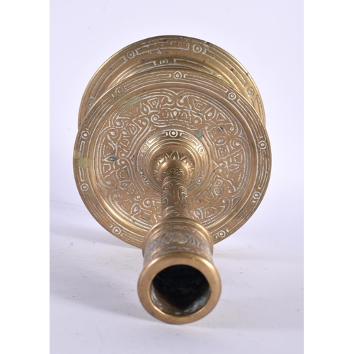 328 - AN ANTIQUE MIDDLE EASTERN BRONZE HOLY ATLAR STICK decorated with motifs. 22cm x 10 cm.