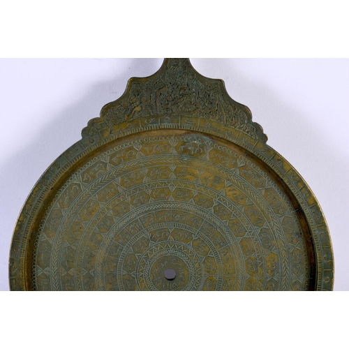 329 - A 19TH CENTURY ISLAMIC MIDDLE EASTERN BRONZE ASTROLABE decorated with calligraphy and scripture. 22c... 