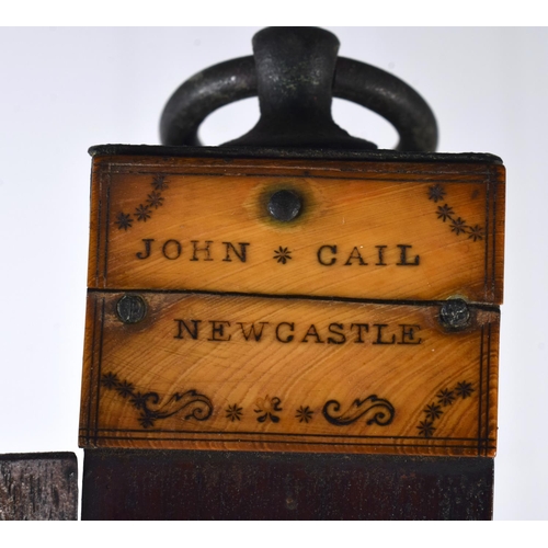 344 - AN UNUSUAL GEORGE III JOHN CAIL OF NEWCASTLE MARINE BAROMETER. 100 cm high.